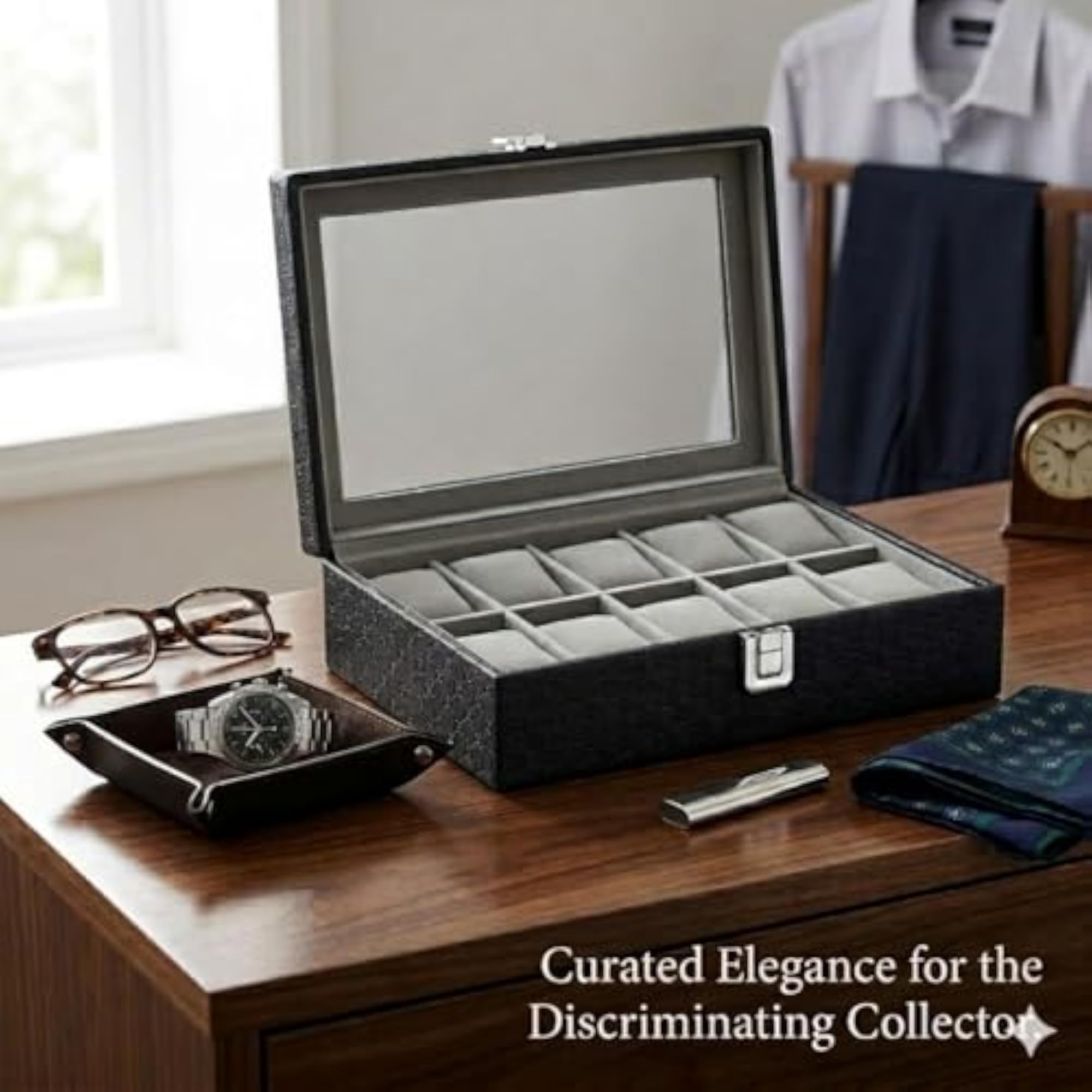 Premium 10 Grid Watch Case Organizer Box